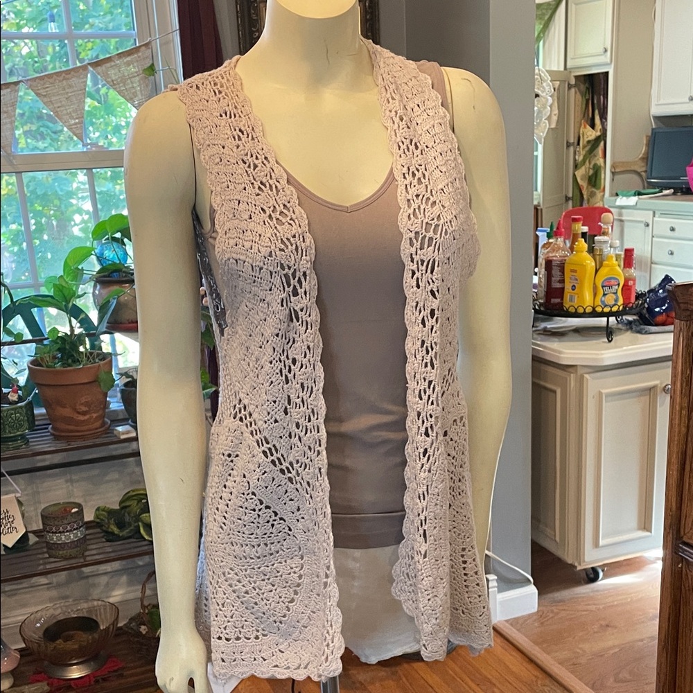 Crochet Lace Vest size S